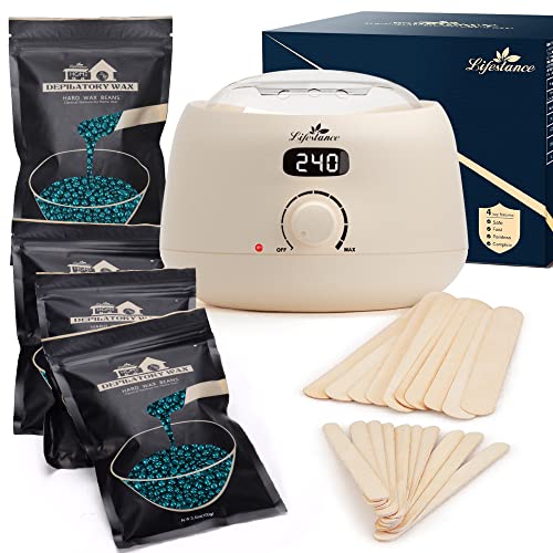 Lifestance Waxing Kit  Digital Wax Warmer for Hair Removal