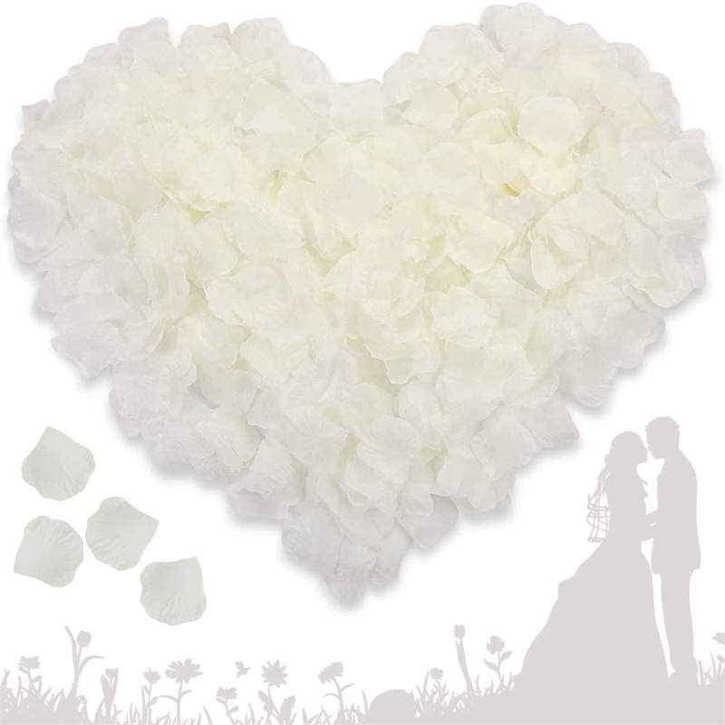 500/1000pcs White Rose Petals Artificial Romantic Silk Rose