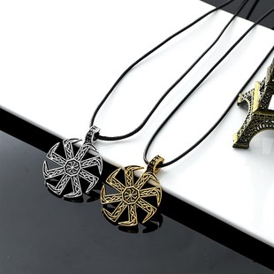 knot Amulet Slavs Vintage Necklace Kolovrat Pendant Viking