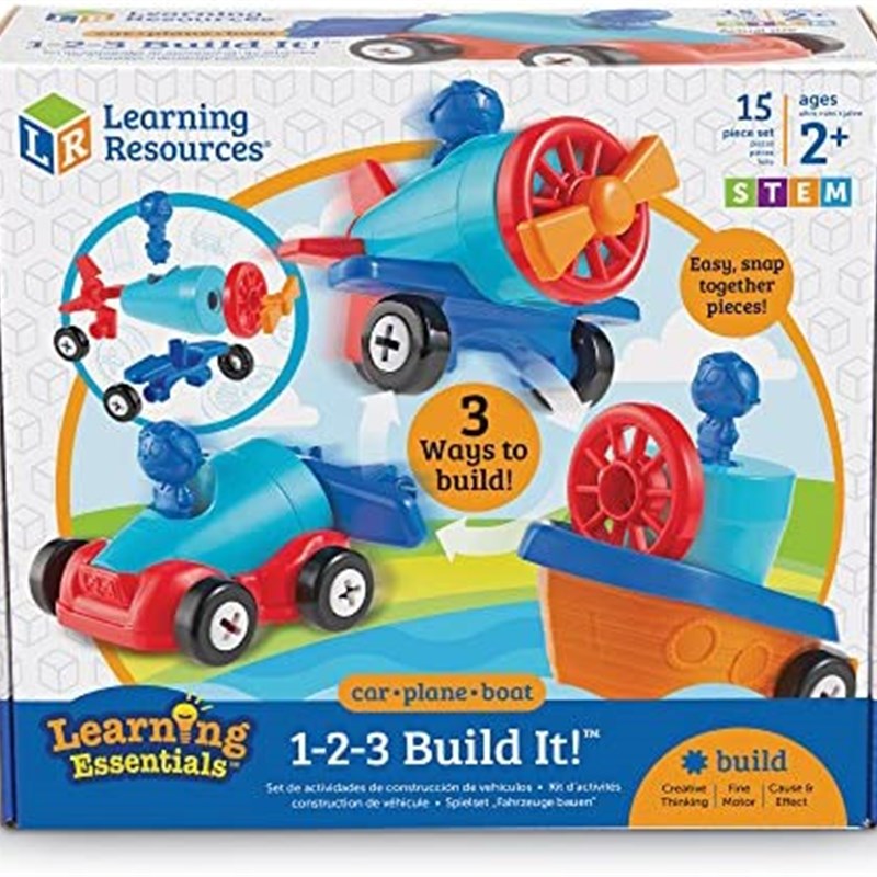 Learning Resources 1-2-3 Build it! Car  Boat  Plane  15 Piec
