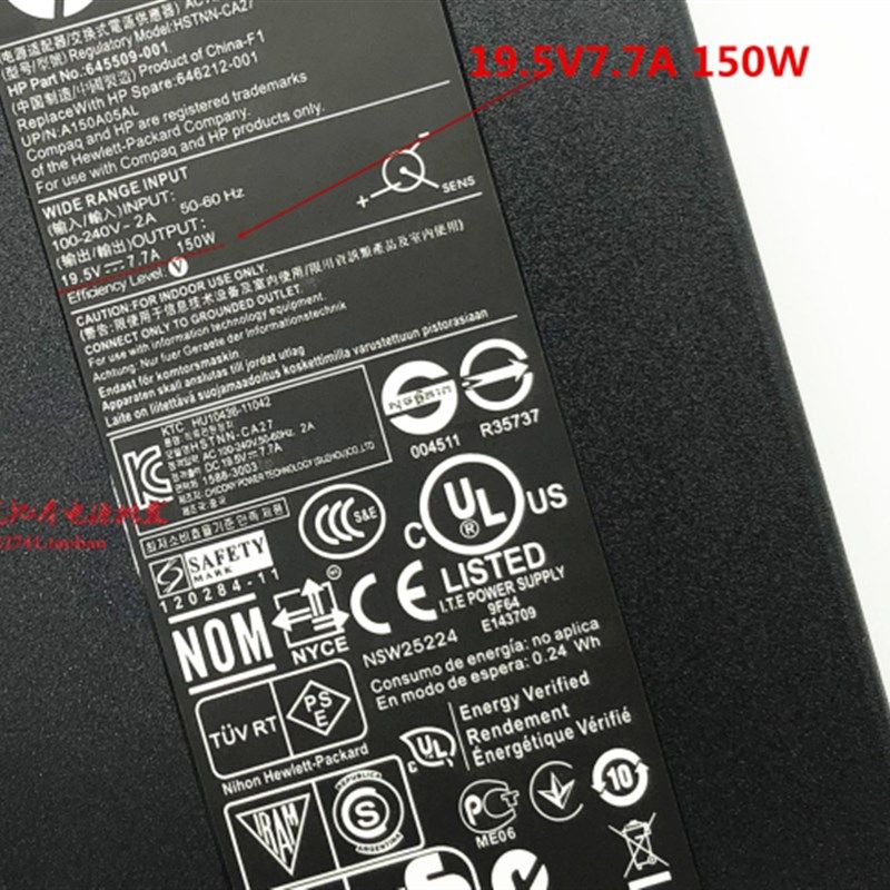 惠普战99 G1 G2 G3 G4笔记型电脑充电器TPN-C134电源配接器19.5V7