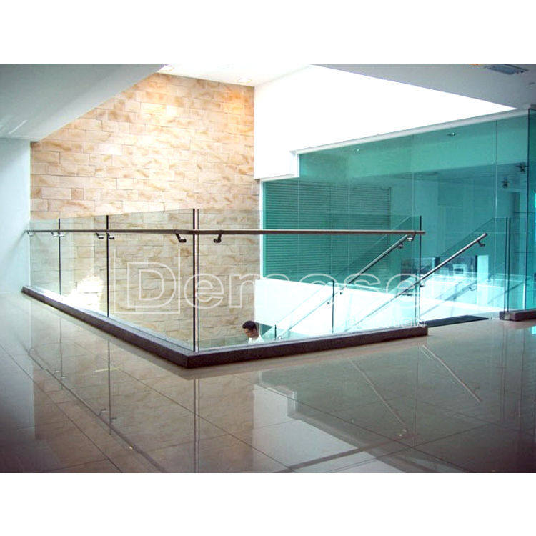 阳台护栏铝合金槽固定玻璃铝挤型材料无框玻璃栏杆底槽现货商场别