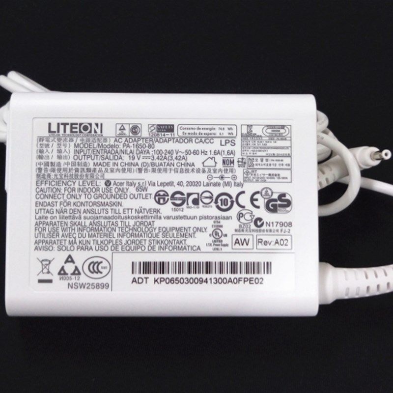 原装宏基liteon PA-1650-80白色电源适配器19V3.42A笔记本充电线