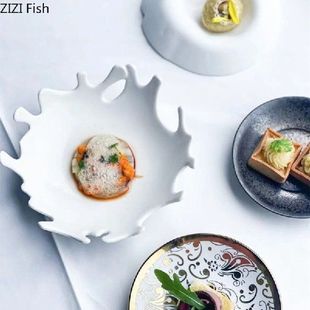 Plate Coral Restaurant Fruit Dessert Pure Salad White