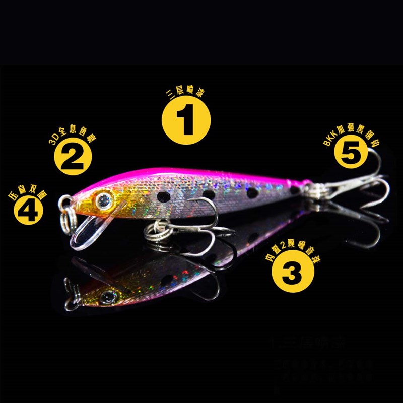 路亚饵米诺 浮水潜水假饵 响珠迷你4克翘嘴鲈鱼鳡鱼海鲈马口白条