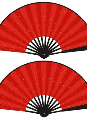 红色洒金扇子醉春风寄明月舞蹈演出扇中国风红黑白黄双面双色古风