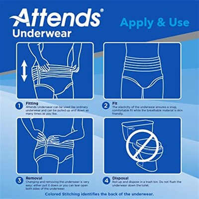 Attends Incontinence Care Underwear for Adults  Extra  XL  W
