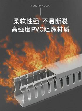 PVC线槽明装绝缘阻燃配电箱工业电气柜电线开口布线走线槽254030