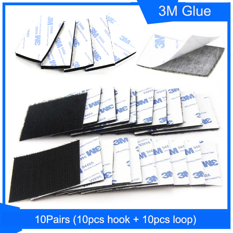 10Pairs/lot Self adhesive Fastener Hook and Loop Tape nylon