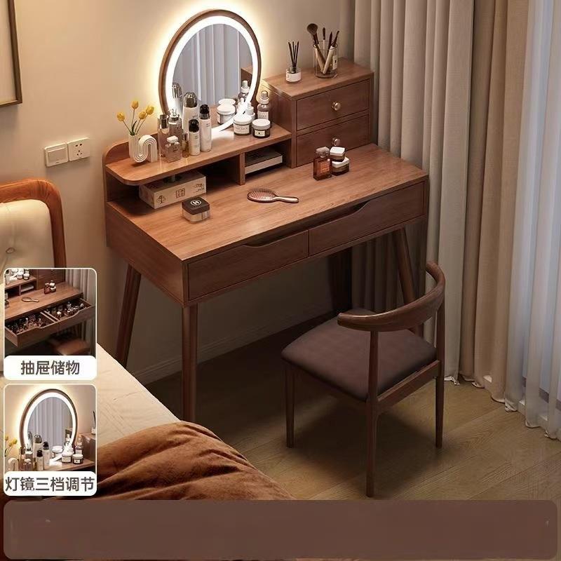 跨境梳妆台小型女生卧室收纳柜现代简约出租屋化妆台多功能化妆桌