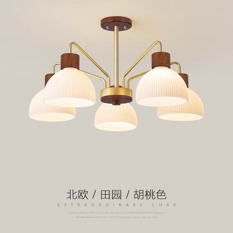 新款吊灯客厅北欧创意个性餐厅灯现代简约日式原木风卧室书房灯具