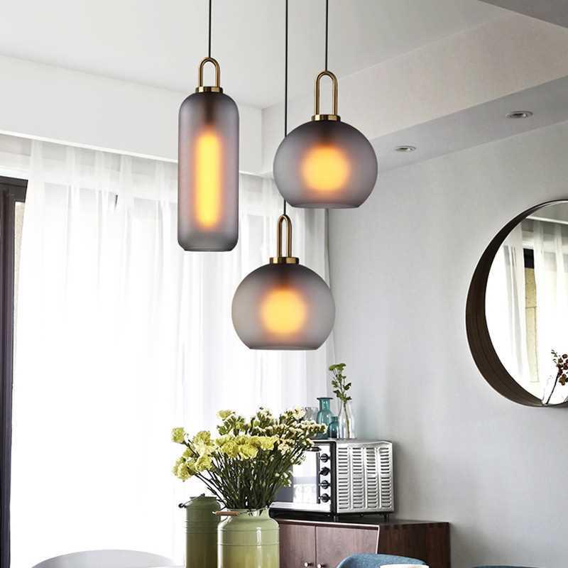 美式吊灯后现代客厅餐厅灯饰轻奢loft工业风玻璃圆球餐桌吧台吊灯