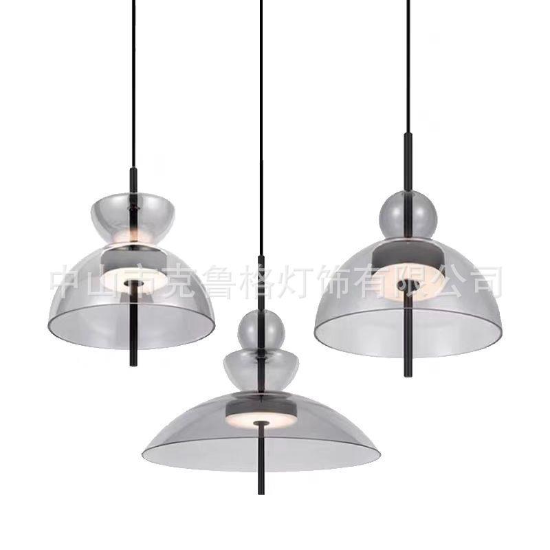餐厅吊灯岛台简约现代设计感高端床头吊线灯咖啡厅吧台餐桌玻璃灯