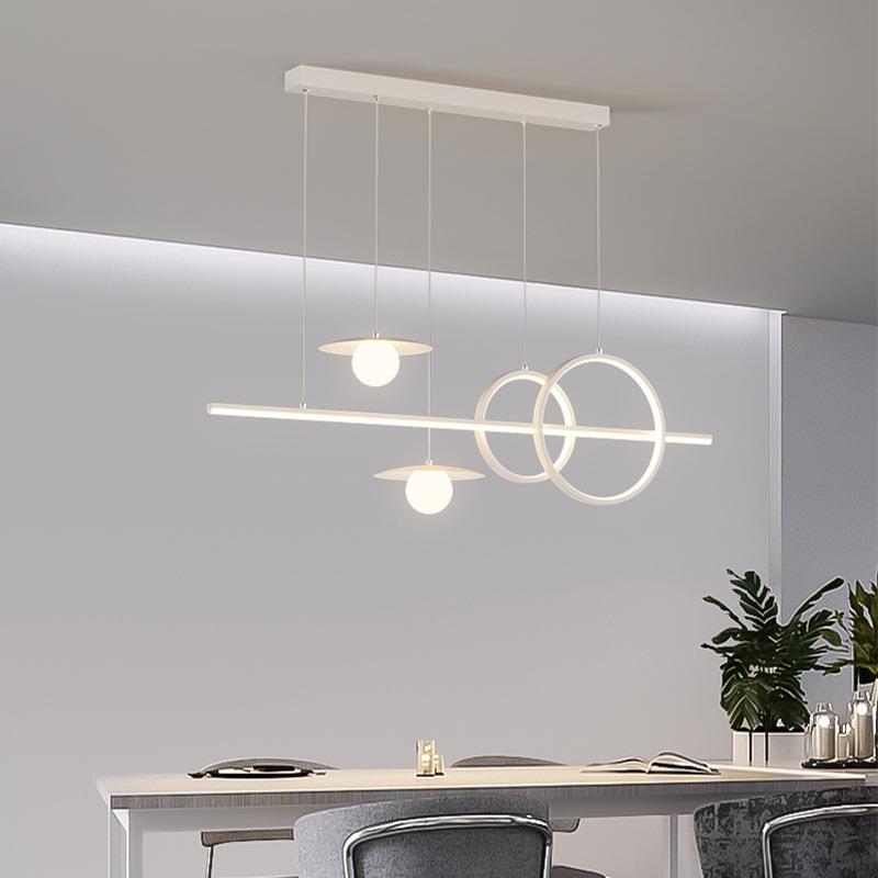 北欧餐厅吊灯创意个性艺术长条几何氛围餐桌吧台灯新款一字灯饰