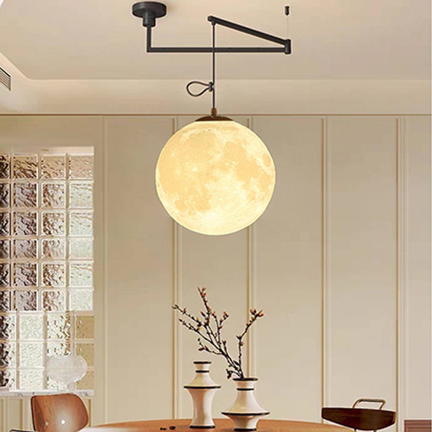 北欧餐厅吊灯月球灯星球月亮灯过道餐桌吧台商用工装灯具卧室灯