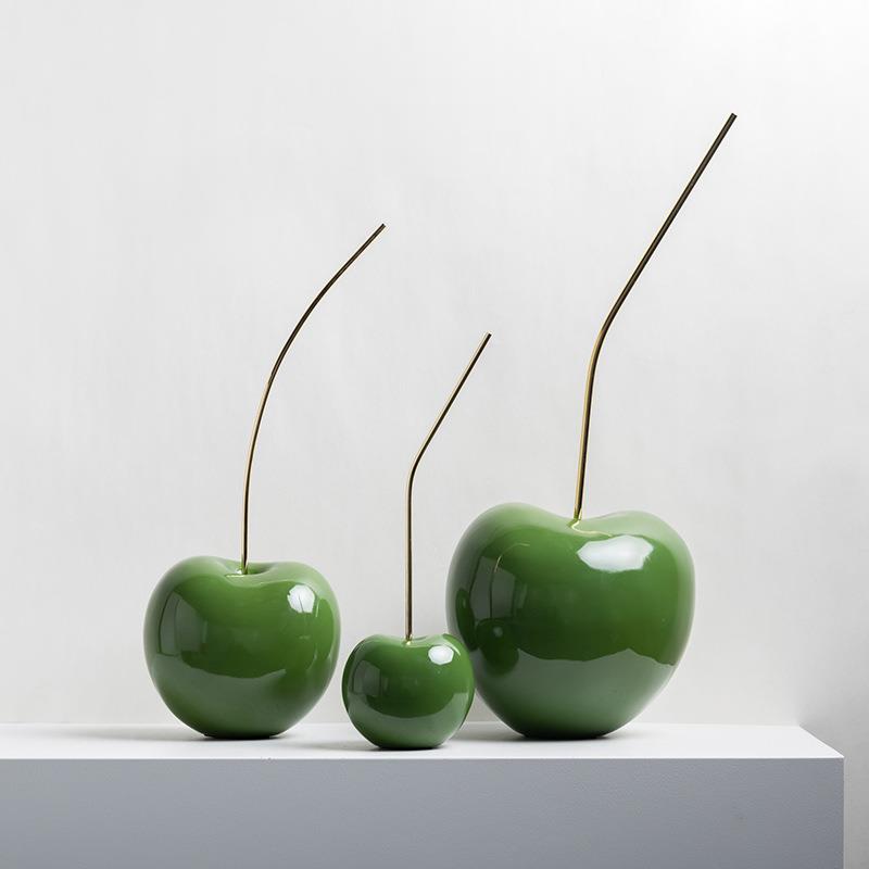 绿樱桃摆件简约轻奢创意样板间卧室电视柜酒柜玄关装饰客厅儿童房