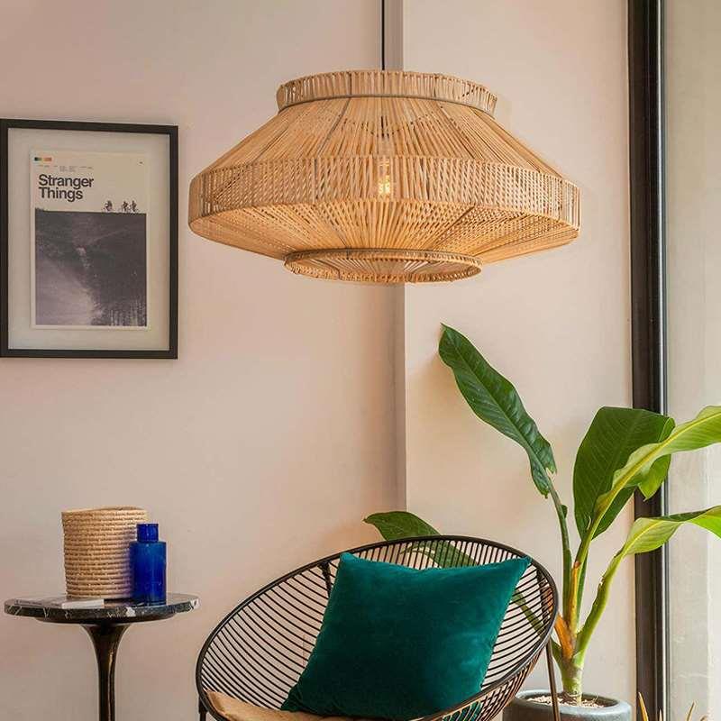 北欧藤艺吊灯日式客厅餐厅卧室中式饭店餐馆餐桌灯茶室手工藤编灯