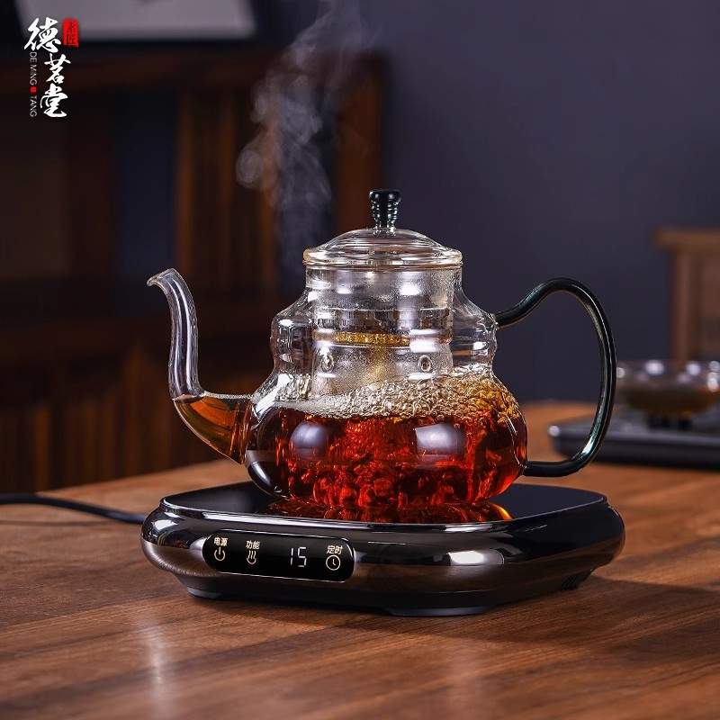德茗堂2025新款电陶炉煮茶器四方迷你茶炉烧水蒸茶电炉家用1500W