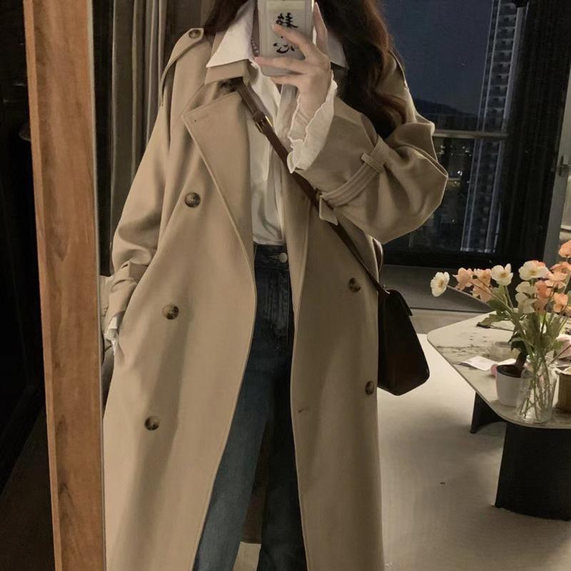 风衣外套女2025新款春秋季英伦风中长版小个子今年流行卡其色大衣