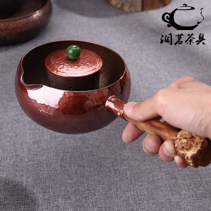 纯铜茶芯壶功夫i茶煮茶壶罐罐茶煮茶罐紫铜带过滤网煮白茶养生茶