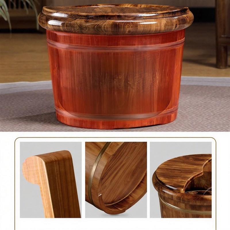 德国泡脚桶木桶实木保温洗脚盆泡脚盆木盆家用养生香柏Y木质足浴