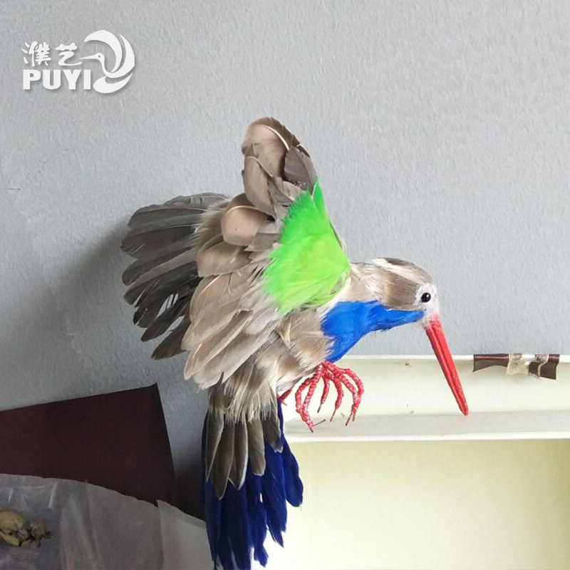 新品仿真蜂鸟翠鸟羽毛鸟家居橱窗陈D美摆件鸟类模型工艺品摄影道