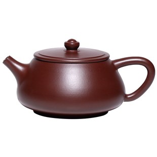 宜兴紫砂壶 家用泡茶壶 纯全手工石瓢壶w 紫朱泥大红袍球孔汉瓦壶