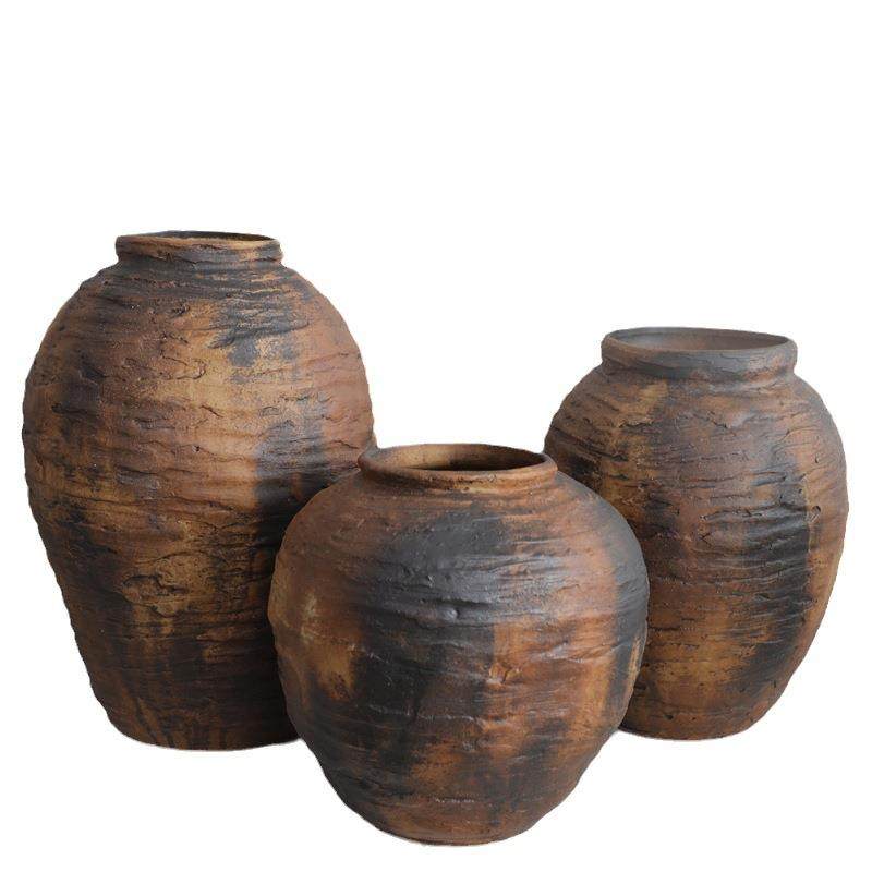 粗陶陶罐花瓶复古陶瓷花器侘寂风摆件老土陶罐缸水培花瓶民宿装饰,橡塑材料及制品,工业陶瓷,淘宝优惠券,粉丝福利购,淘宝优惠卷