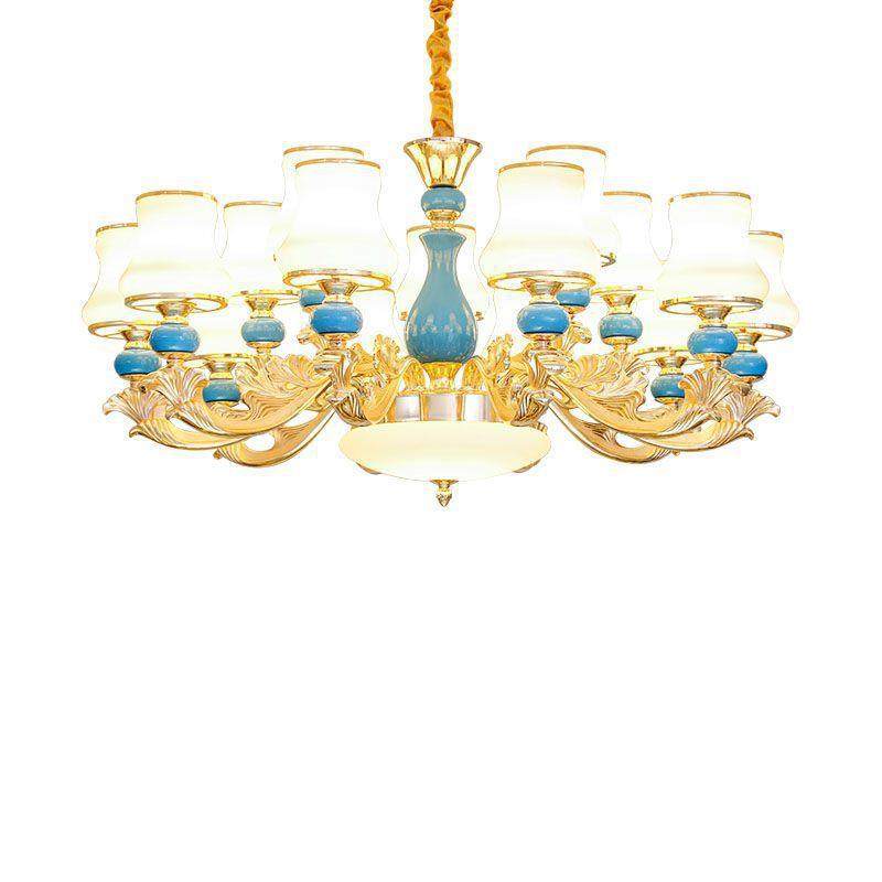 欧式陶瓷吊灯锌合金现代家用复式酒楼别墅客厅餐厅卧室水晶吊灯,家装灯饰光源,智能吊灯,淘宝优惠券,粉丝福利购,淘宝优惠卷