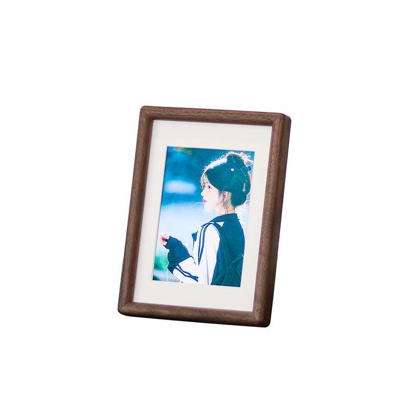 黑胡桃实木榫卯相框带卡纸照片装裱空框6寸7寸8寸中式挂墙摆台相