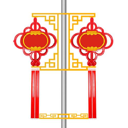 中式中国结大灯笼梅花结防水装挂饰路灯杆道路工程照明流苏