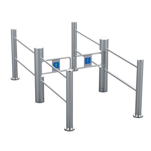 圆柱防撞速通门不锈钢立柱摆闸超市出入口自动感应门高档会所闸机