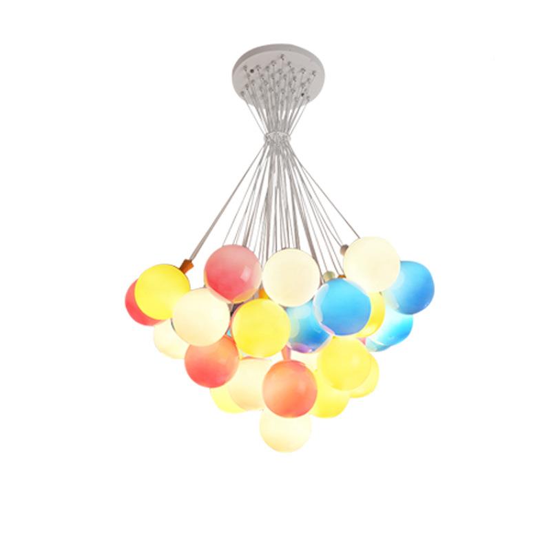 北儿童房灯男彩孩女孩卧室43650灯具装色泡泡球欧餐厅灯服店幼儿
