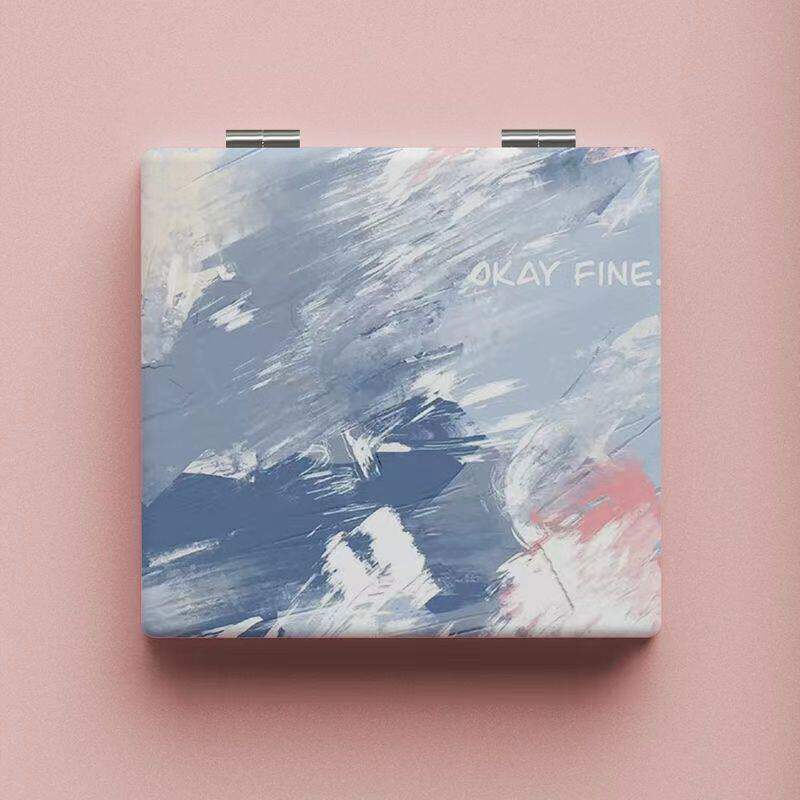 ins风创意小镜子随身带迷你手持化妆镜便携式折叠补妆镜子双面镜