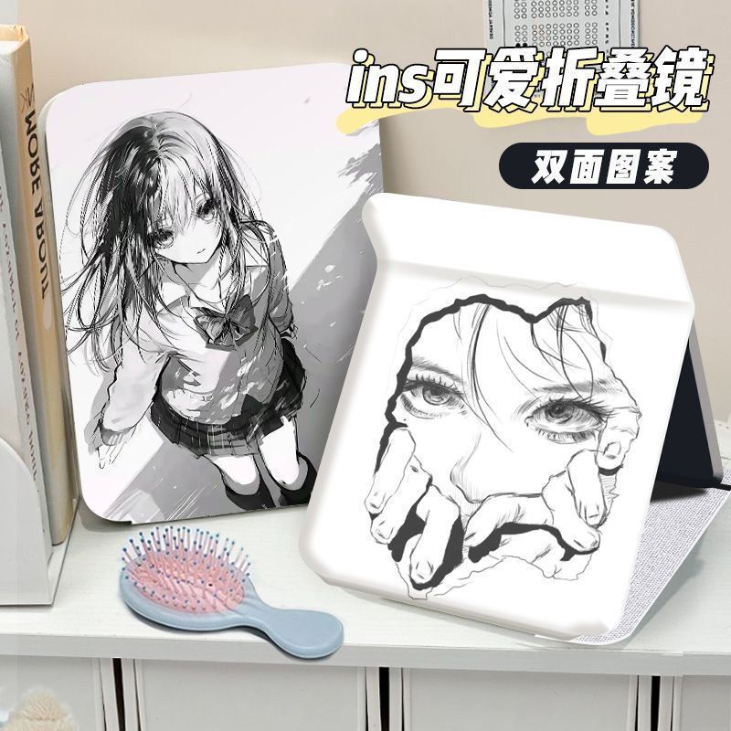 素描风少女肖像梳妆金学