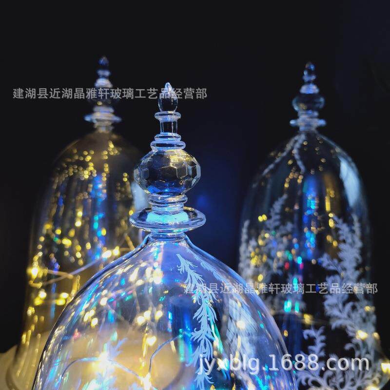 美女与野兽发光玻璃罩玫瑰花婚庆宴会永生花电影款礼品手办防尘罩