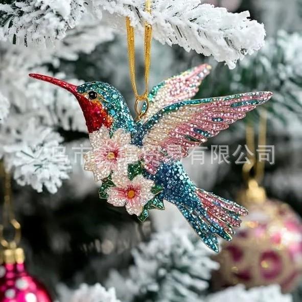 跨境新品2D亚克力蜂鸟挂饰挂件