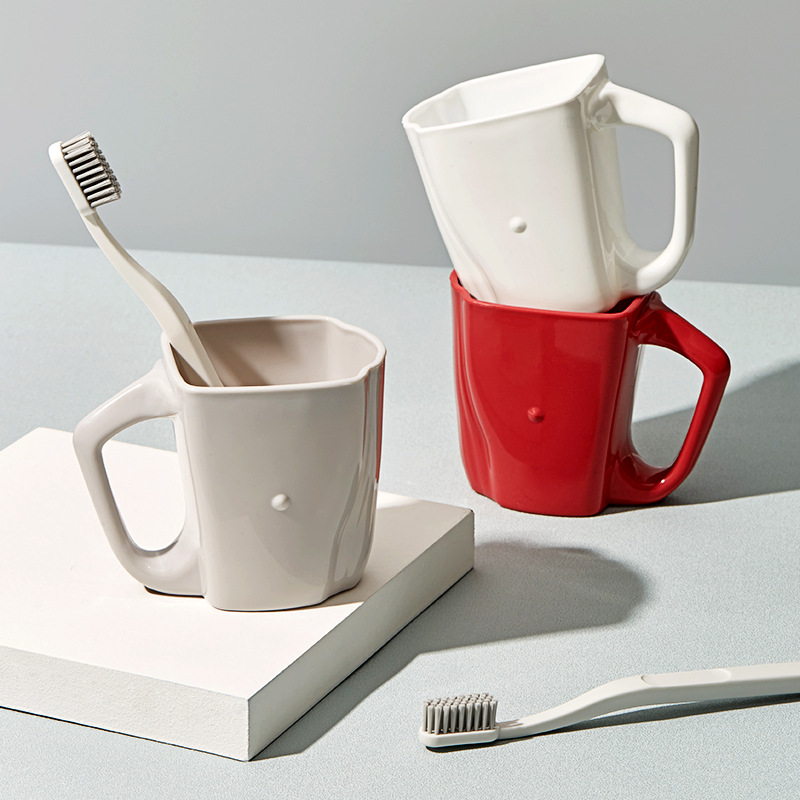 创意卡通海豚漱口杯家用情侣洗漱出差便携式旅游手柄塑料刷牙杯