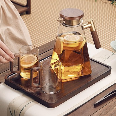 日式冷水壶玻璃耐高温家用大容量凉D水杯凉水壶果汁凉白开耐热水