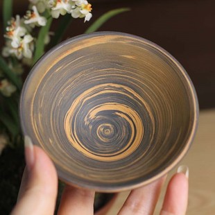 上品壶广a西钦州坭兴陶喝茶主人杯胶泥混泥翻口杯斗笠杯特色品茗