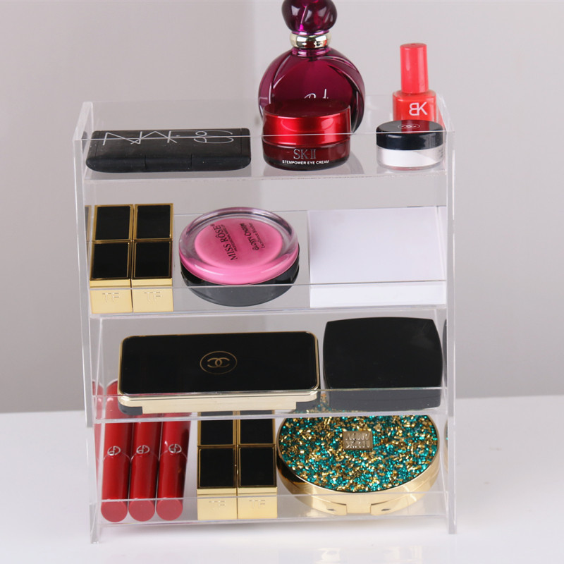 手工亚克力化妆品收纳盒口红腮红粉饼G眼影透明梳妆台桌面整理收,收纳整理,桌面收纳盒,淘宝优惠券,粉丝福利购,淘宝优惠卷