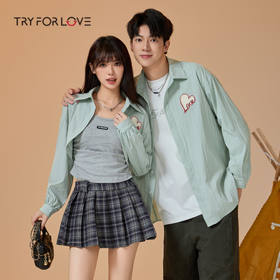 tryforlove男女情侣装长袖2025心跳小调新款秋装小众设计感外套