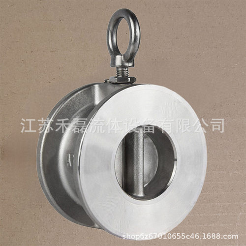 单向逆止双瓣式止回阀对夹蝶型翻板旋启式H76W16P不锈钢CF80DN100