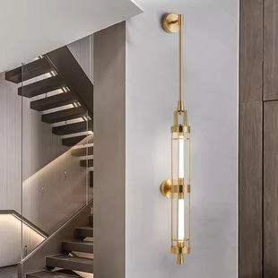 设计师酒店大堂过道长臂壁灯餐厅大厅售楼部现代简约长杆壁挂吊灯