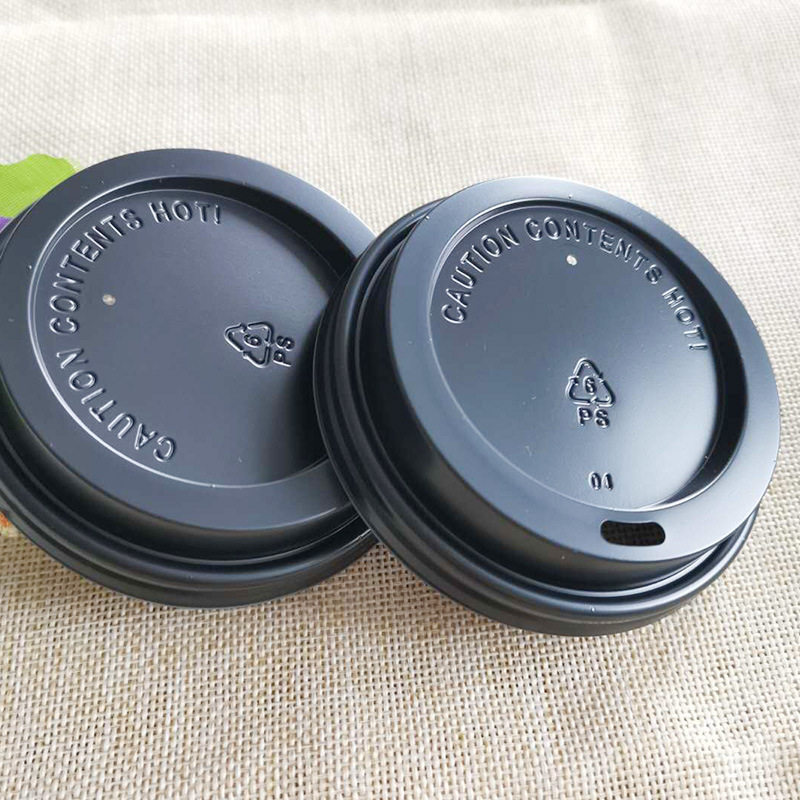 批发一次性 90mm口径咖啡杯盖 塑料杯盖 厂家销售 12/16OZ杯盖
