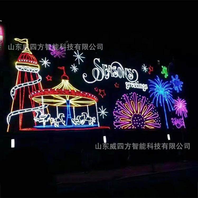 2021春节元宵大型商场酒店幕墙led灯饰画梦幻灯光节源头厂家定制