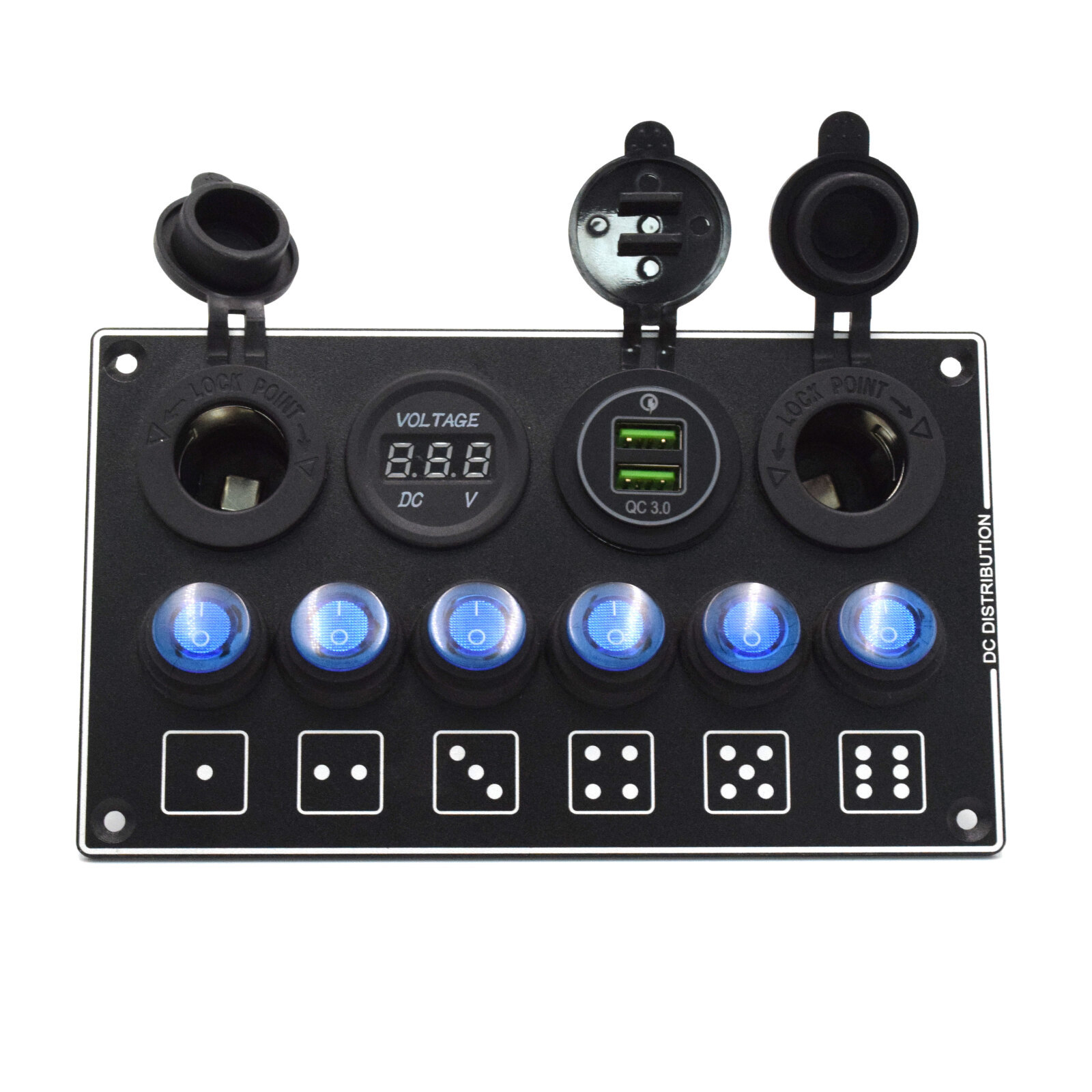 12-24V带点烟器双USB开关