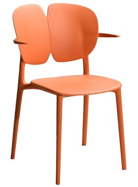 创意可叠放椅22657子轻奢色宿靠特塑料背椅民PP意大利设计师餐椅