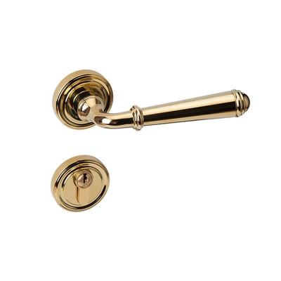 工源法式复古金厂货色纯铜卧室门锁门轻奢静音室内木锁对开门把手