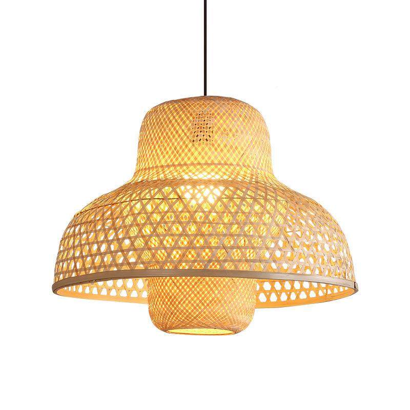 竹编吊灯新中式色餐厅饭店灯东南亚特农卡庄包厢座茶室楼古藤阁灯,家装灯饰光源,智能吊灯,淘宝优惠券,粉丝福利购,淘宝优惠卷